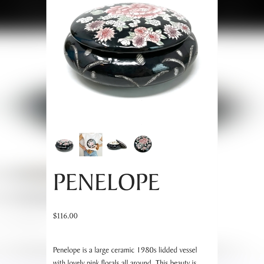 Penelope Hand Painted Ceramic Lidded Vessel Kep Sake Box